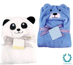 Premium Hooded Microfiber Baby Wrapper for all season Towel IN PINK And BLUE - 0-6 Months New Born Baby